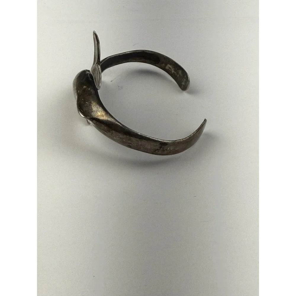 Kabana Sterling Silver Dolphin Cuff Bracelet 925 Sea Life Animal Statement 24.6g